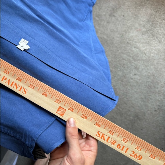 Van Heusen Fitted Size 16 32/33 Pinpoint Oxford Blue Collared Dress Shirt - Picture 9 of 16